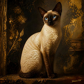 Cat Art Collection - Siamese cat by Johannas Art Creations