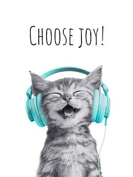 Coole Katze – Choose Joy - türkis