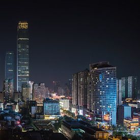 Changsha bij nacht van Paul Oosterlaak