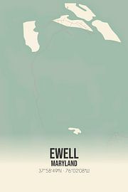 Vintage map of Ewell (Maryland), USA. by Prints of Place