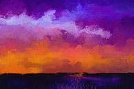 Landschaft mit violetten Wolken von Tanja Udelhofen Miniaturansicht