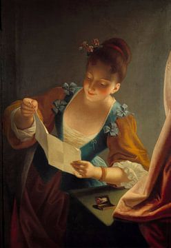 Young woman reading a letter