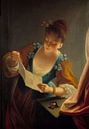 Junge Frau liest einen Brief von Creative Masters Old Masters Miniaturansicht