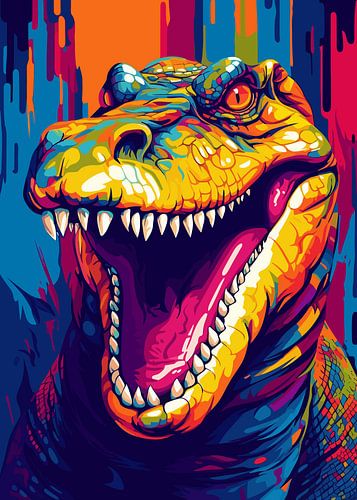 Krokodil Wilde Natuur WPAP Kleur Stijl