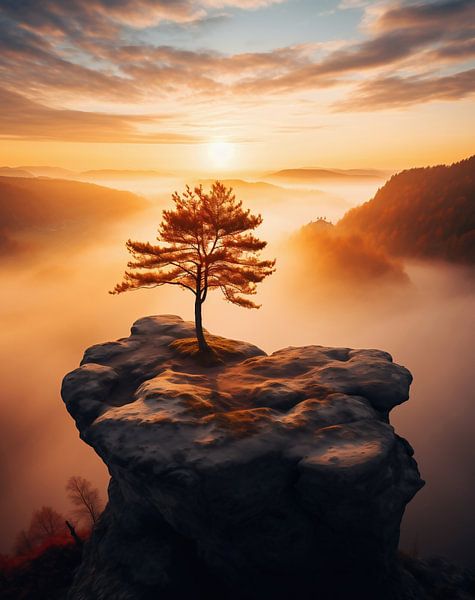 Sonnenaufgang in den Bergen von fernlichtsicht