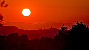 Coucher de soleil Castelfiorentino, Toscane, Italie.