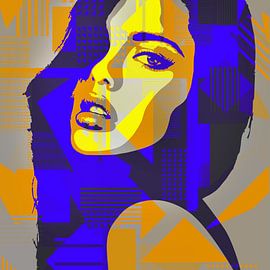 Das Mädchen mit den gemusterten Haaren von Harry Hadders Design