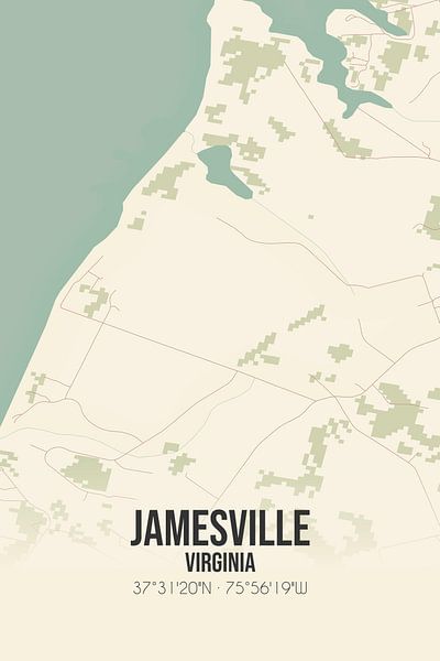 Vintage map of Jamesville (Virginia), USA. by Prints of Place
