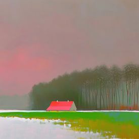 Roze hemel van Kunst Kriebels