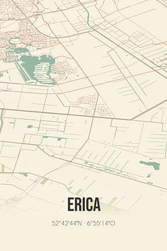 Alte Karte von Erica (Drenthe) von Rezona