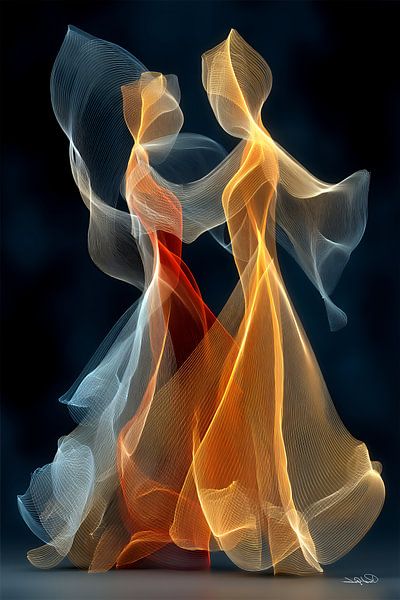 femmes abstraites qui dansent par Gelissen Artworks