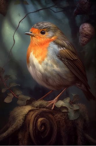 Roodborstje in het Schaduwrijke Bos