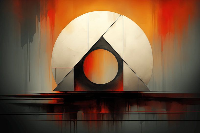 Abstract olieverfschilderij in vuur en vlam van Ton Kuijpers