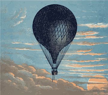 Le Ballon door Imprimeur E. Pichot. Origineel uit Library of Congress. van Frank Zuidam