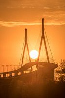 Köhlbrandbrücken-Henge - Zonsondergang in Hamburg