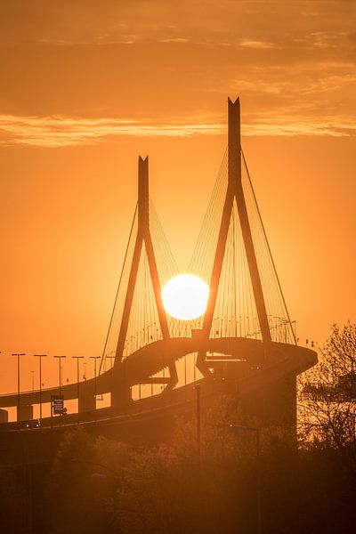 Köhlbrandbrücken-Henge - Sonnenuntergang in Hamburg von Christian Möller Jork