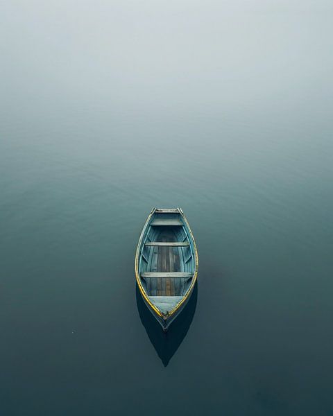 Boot in ruhigem Wasser von fernlichtsicht