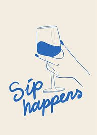 „Sip Happens“-Weinglas von ByKammille