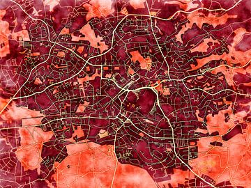 Kaart van Bergisch Gladbach in de stijl 'Amber Autumn' van Maporia