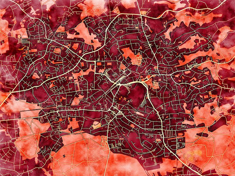 Map of Bergisch Gladbach with the style 'Amber Autumn' by Maporia