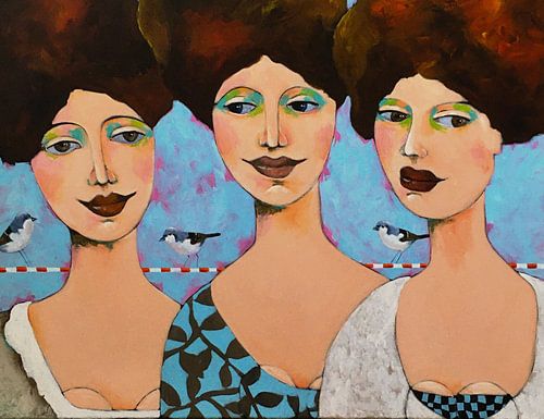 3 ladies and their friends