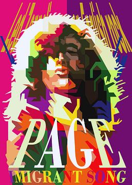 Jimmy Page Pop Art WPAP van Artkreator