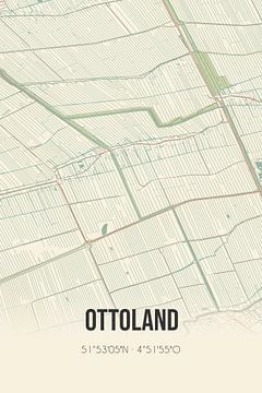 Vintage landkaart van Ottoland (Zuid-Holland) van Rezona