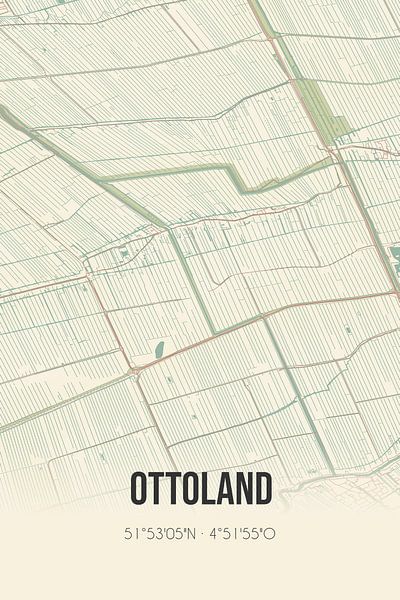 Vintage map of Ottoland (South Holland) by Prints of Place