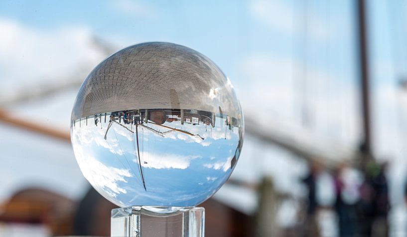 Ship in a glass ball by Marian Waanders