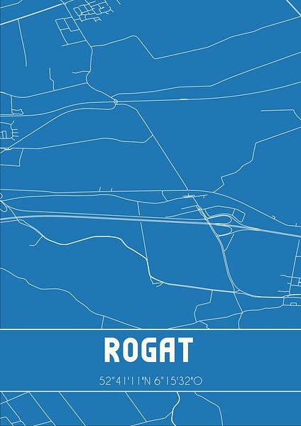 Blueprint | Map | Rogat (Drenthe) by Prints of Place