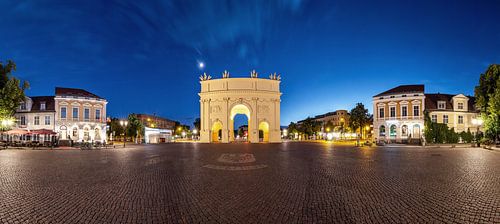 Potsdam Panorama Brandenburg Gate at blue hour by Frank Herrmann