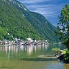 Hallstatt aan het meer van Hallstatt,Opper-Oostenrijk van Peter Eckert