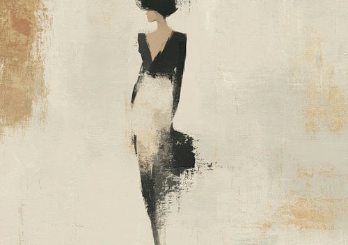 Elegant silhouet in zwart en goud