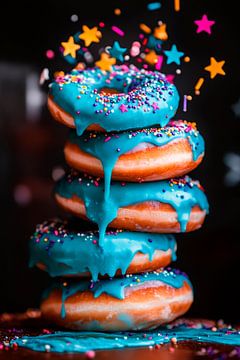 Kleurrijke donuts met glazuur en hagelslag van Poster Art Shop