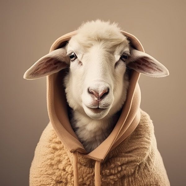 Portrait of a sheep by Vlindertuin-Art