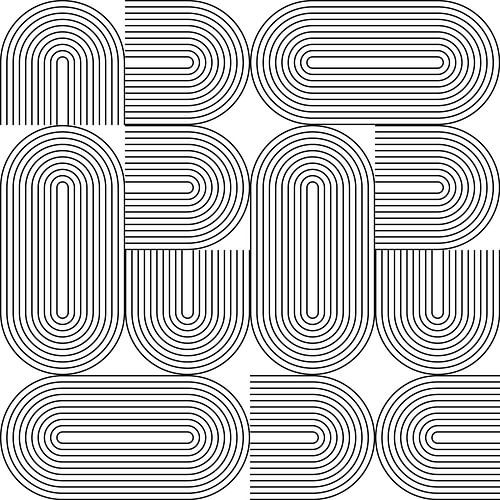 Retro 1920 vintage geometrische vormen patroon in Bauhaus stijl no. 1