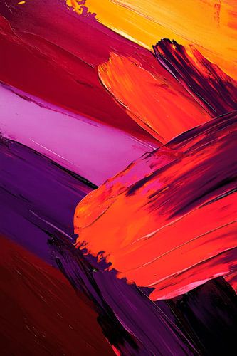 Kleurenspel met abstracte penseelstreken