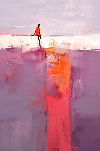 Sitzendes Mädchen | Mädchen Orange