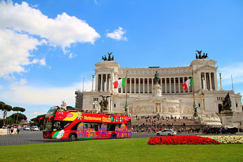 rome, sun, holidays, tourist bus