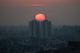 Symétrie au coucher du soleil sur Christian Peters