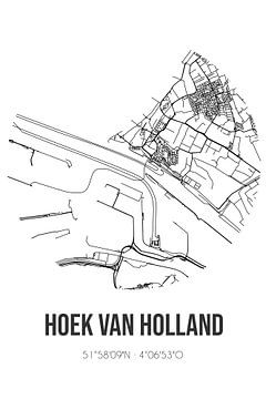 Hoek van Holland (Südholland) | Karte | Schwarz-Weiß von Rezona