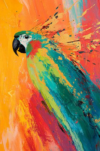 Abstracte kleurrijke papegaai