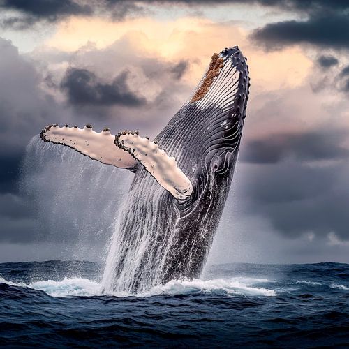 Humpback whale jump by Poster Art Shop