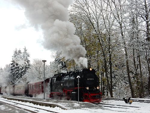 Steaming through the snow