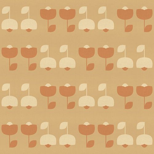 Mid century vintage patroon in beige en bruin II