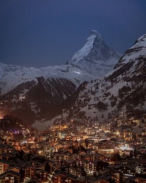 Zermatt am Abend mit Matterhorn im Hintergrund von Pascal Sigrist - Landscape Photography