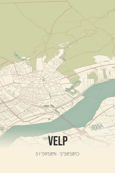Vintage map of Velp (Gelderland) by Prints of Place