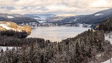 View over the Titisee in winter by Alexander Wolff