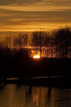 Sonnenuntergang am Wasser von Fleur Gaastra