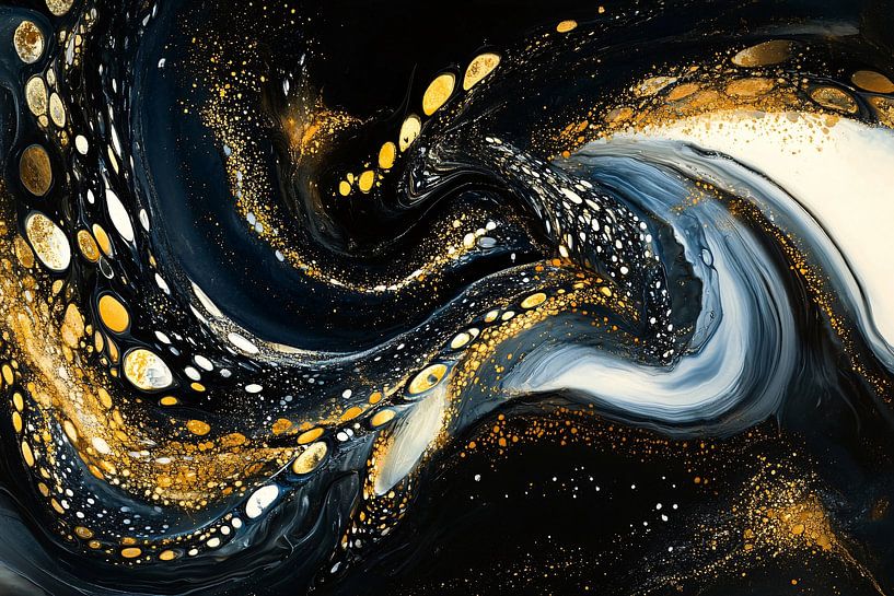 Abstract black-and-gold design by Art & Soul Creations